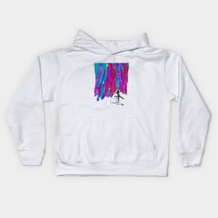 Woman painting the sky Kids Hoodie